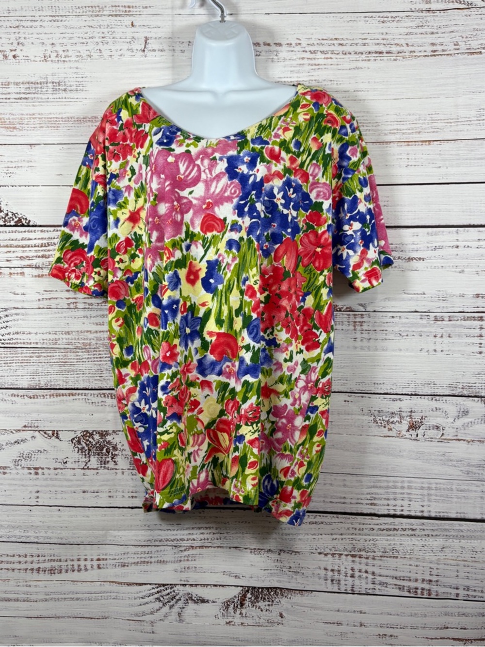 Express Tricot Floral Short Sleeve Vintage Top